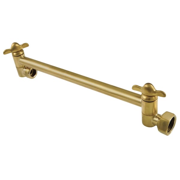 K153A7 10" High-Low Shower Arm Adjustable, Brushed Brass